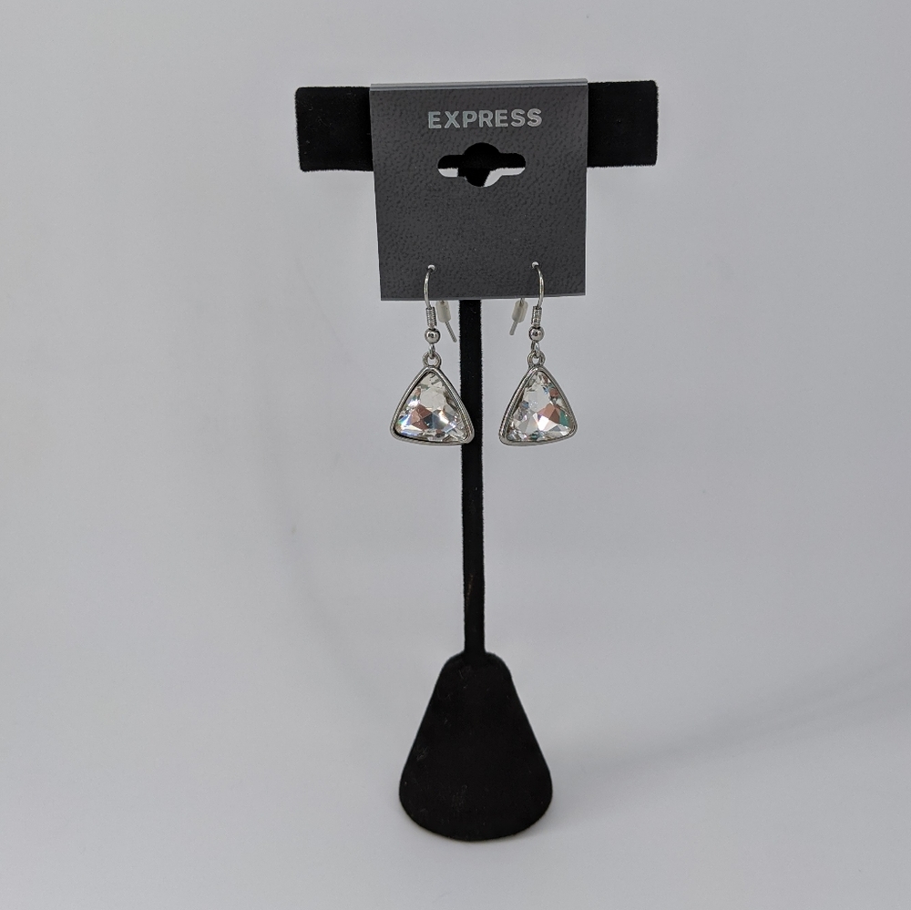 Express silver tone & clear stone earrings - Picture 4 of 4